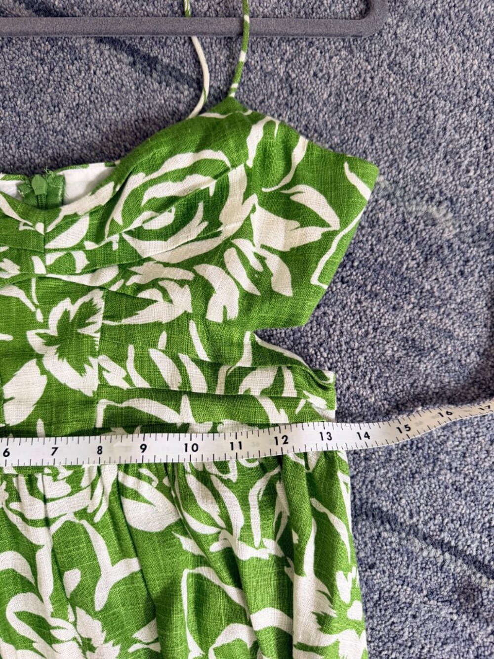 Zara Linen Floral Cutout Maxi Dress — Size XS | Green & White | Worn Once - Picture 9 of 10